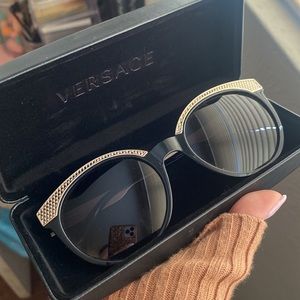 Black and gold Versace sunglasses